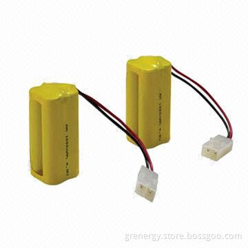 NiMH Battery Packs, AA 4.8V Nominal Voltage, 1,000mAh Capacity